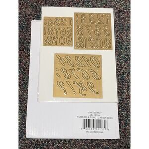 Anna Griffin Metal Number & Punctuation Dies AG-1235H NEW